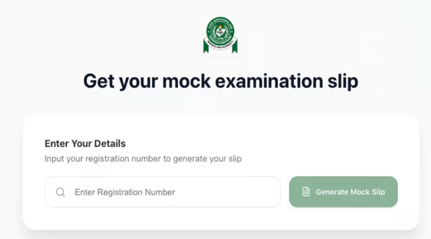 JAMB 2026 Mock Slip Printing